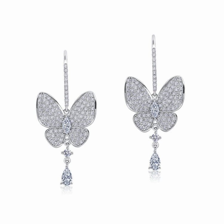 Butterfly Drop Earrings Exquisite Shine Finish