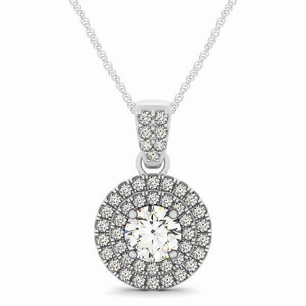 Lightweight Style Exquisite Accessory Round Diamond Halo Pendant