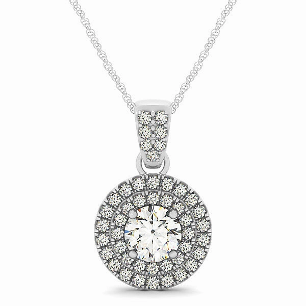Minimal Gift Round Diamond Halo Pendant