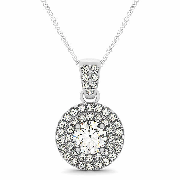 Round Diamond Halo Pendant party accessory Versatile Style