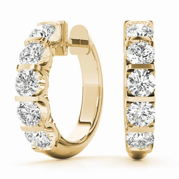 Comfortable Embellishment Round Diamond Hoop Earrings