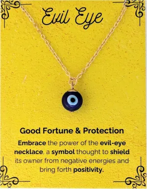 Evil Eye Necklace for Women – Ojo Turco Kabbalah Amulet Pendant for Protection and Luck, Adjustable Gold or Silver Chain, US-Based Seller with Free Cleaning Cloth