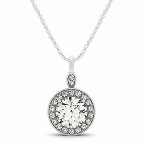 Round Diamond Halo Pendant Lovely Accessory