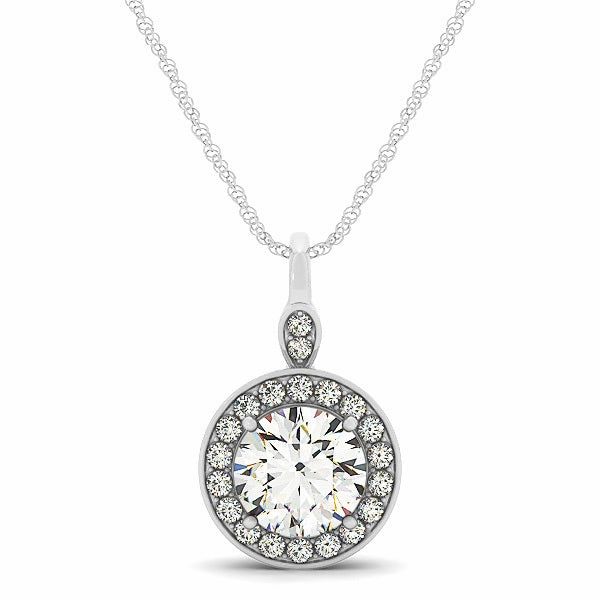 Round Diamond Halo Pendant Luxury Style Community Piece