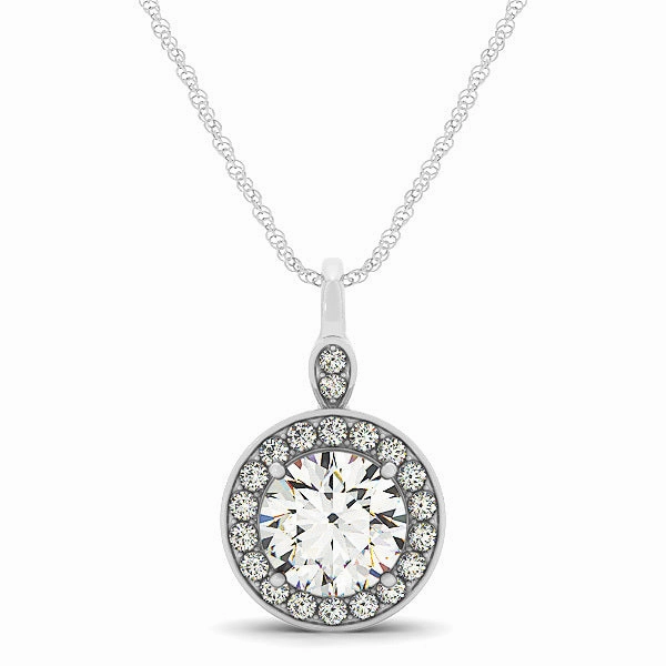 Round Diamond Halo Pendant Lovely Accessory