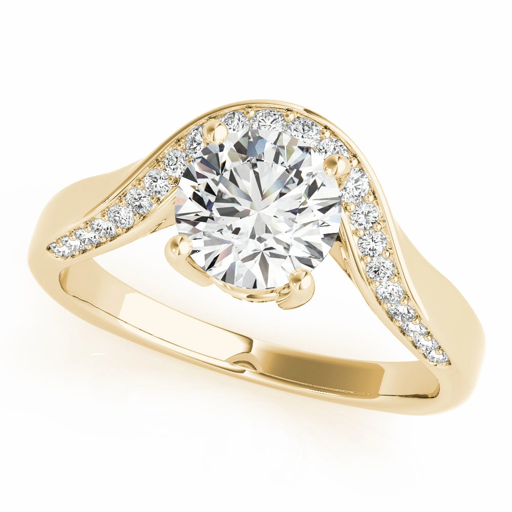 Convenient Appearance 0.5 CT Round Diamond Single Row Ring