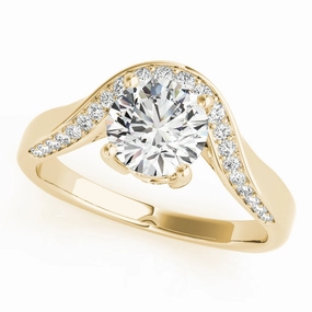 Convenient Appearance 0.5 CT Round Diamond Single Row Ring
