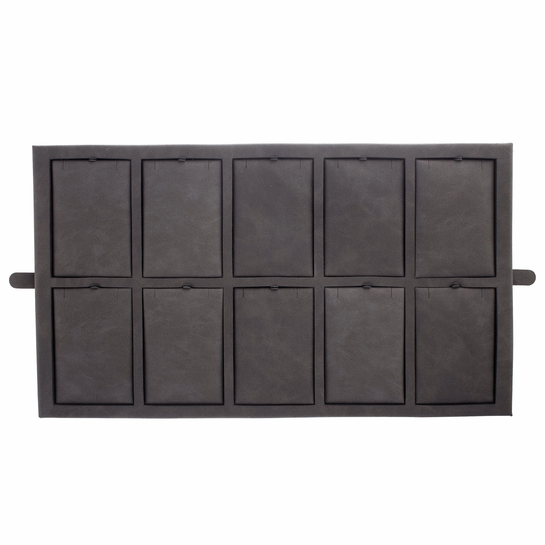 Structure Grey Suede Jewelry Tray Multiple Piece Necklace Removable Pads Glittering Item