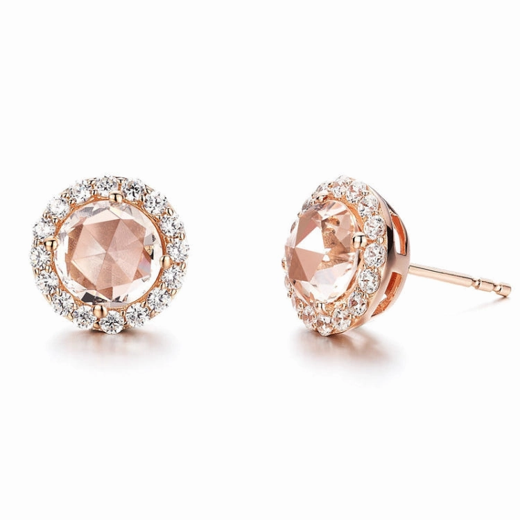 Graceful Lines Rose-Cut Halo Stud Earrings