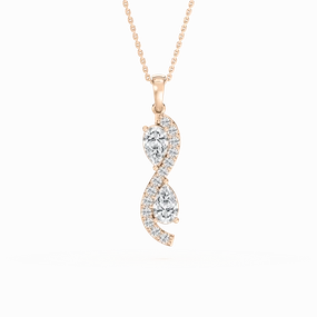 1 ctw Pear and Round Lab Grown Diamond Perfect Pair Infinity Pendant - 18 Inches Music Festival