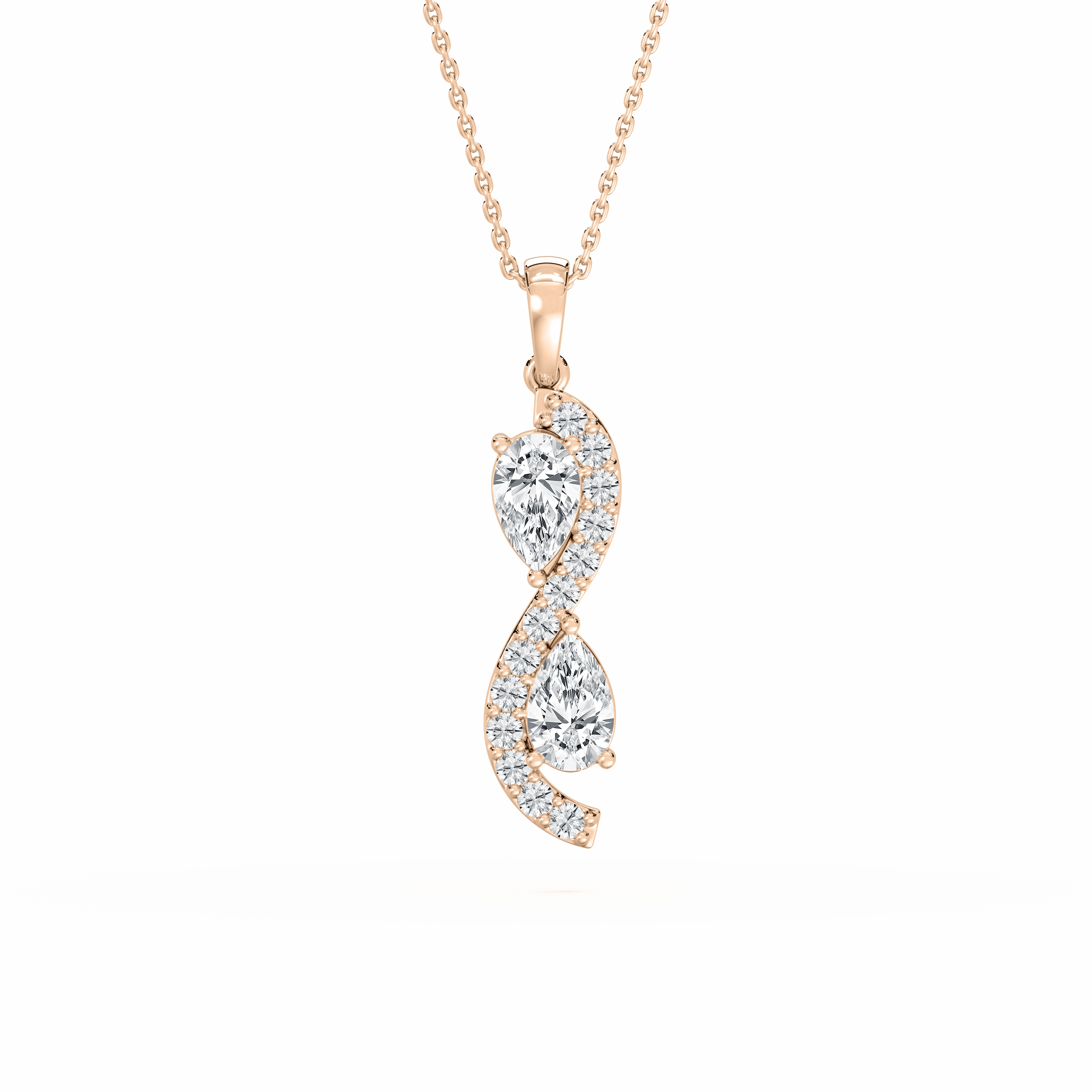 1 ctw Pear and Round Lab Grown Diamond Perfect Pair Infinity Pendant - 18 Inches Music Festival