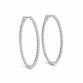 Petite Piece Round Diamond Inside Out Hoop Earrings