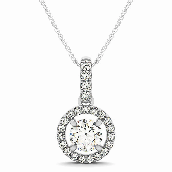 Heirloom Item Simple Jewelry Round Diamond Halo Pendant