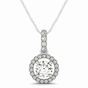 Bold Style Business Accessory Round Diamond Halo Pendant
