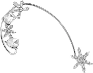 Fairy Style Snowflake Ear Cuff Sturdy Zircon Ear Hook Earring for Women Fashion Jewelry