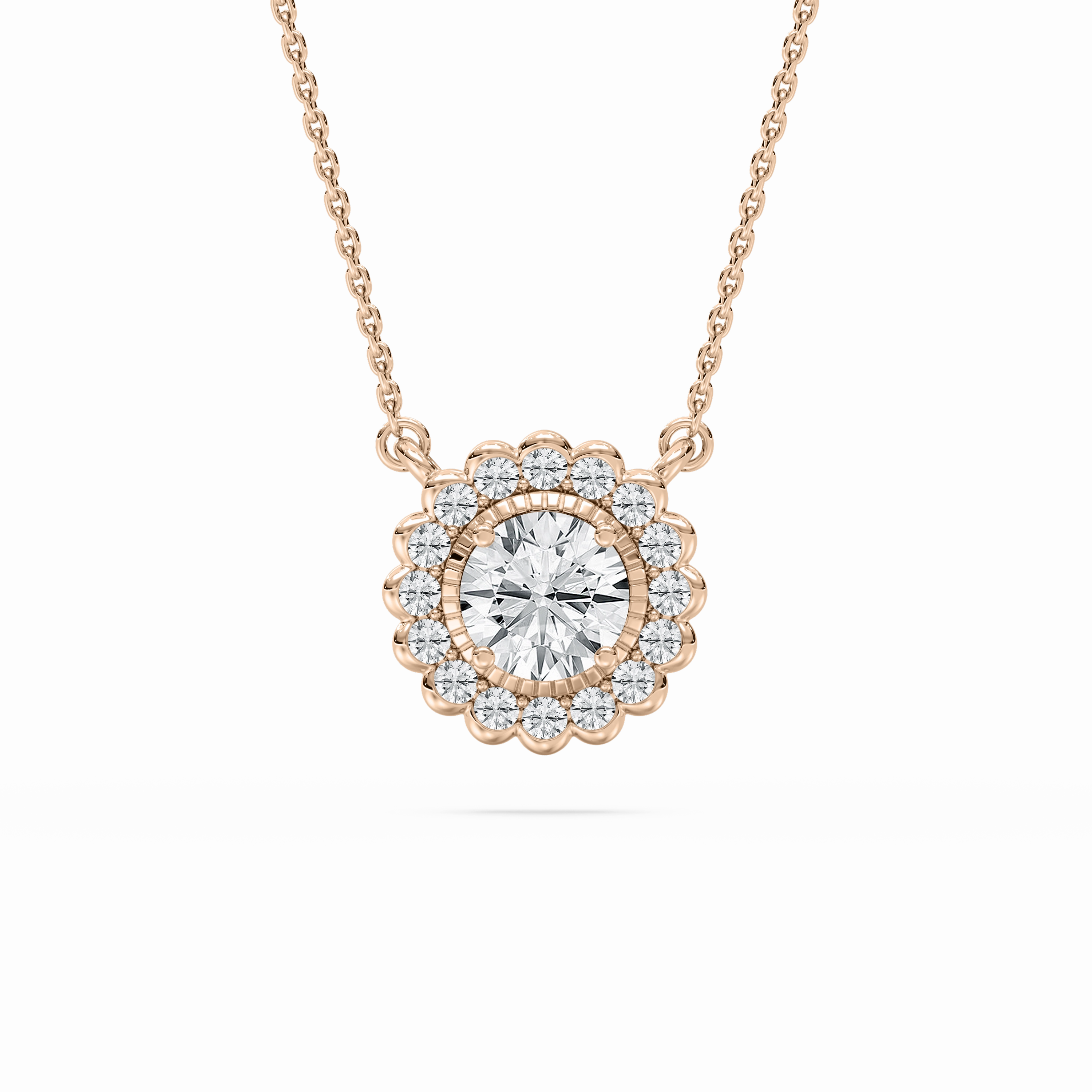 Daily Feature 1 ctw Round Lab Grown Diamond Miracle Halo Pendant - 18 Inches