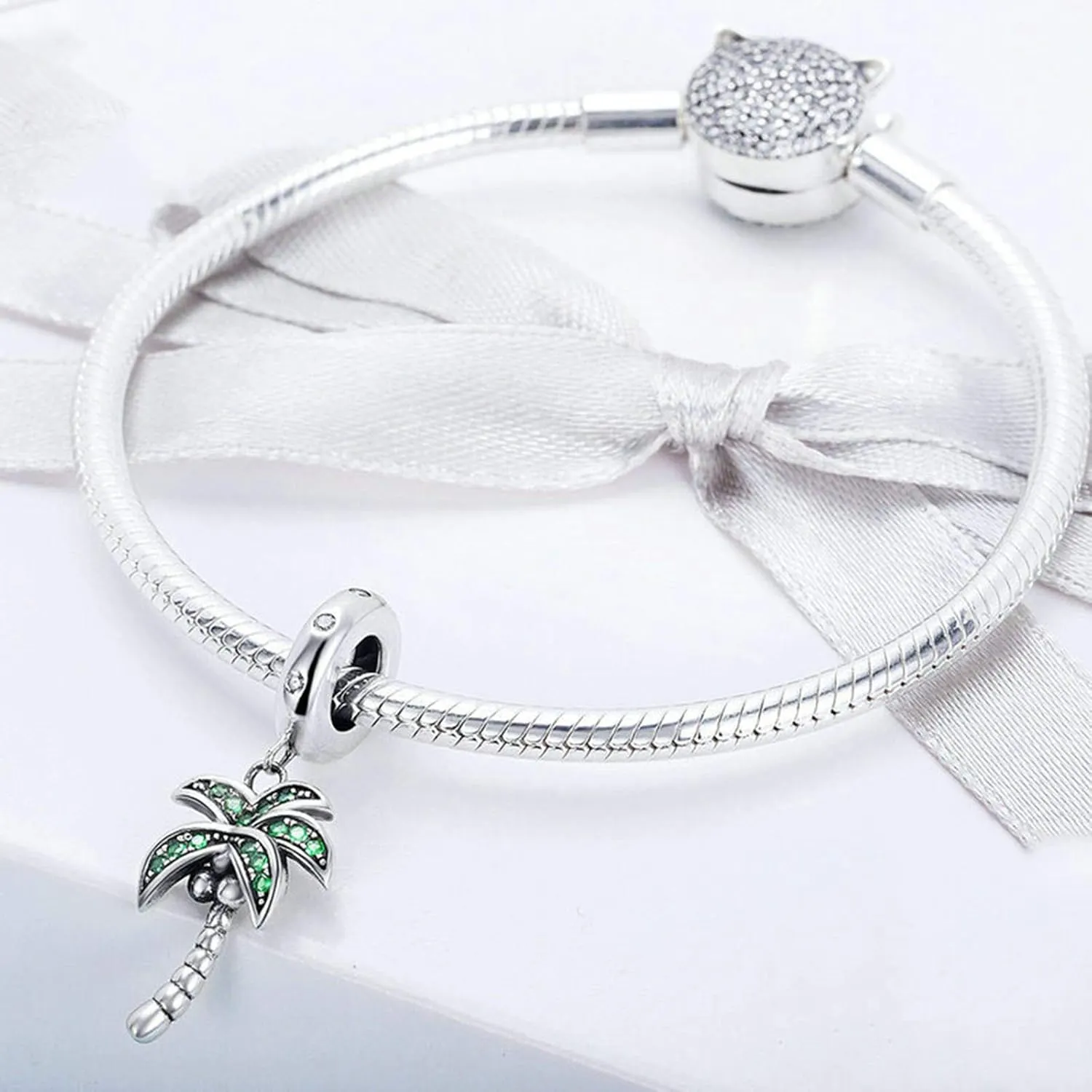 Fan Charm 925 Sterling Silver Snow Charm Key Charm Coconut Palm Tree Charm Love Charm for Pandora Charm Bracelet