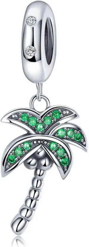 Fan Charm 925 Sterling Silver Snow Charm Key Charm Coconut Palm Tree Charm Love Charm for Pandora Charm Bracelet