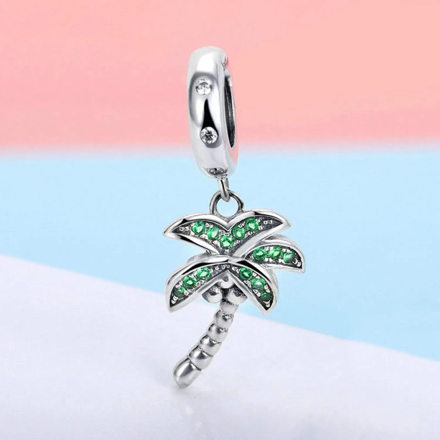 Fan Charm 925 Sterling Silver Snow Charm Key Charm Coconut Palm Tree Charm Love Charm for Pandora Charm Bracelet