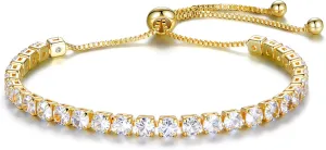 Fashion Bracelets for Women|Tennis Bracelets for Women|18K Gold Plated Bracelets for Women|Silver Women's Bracelets|Rose Gold Women's Bracelets|4mm Zirconia Bracelets| Length-adjustable buckle