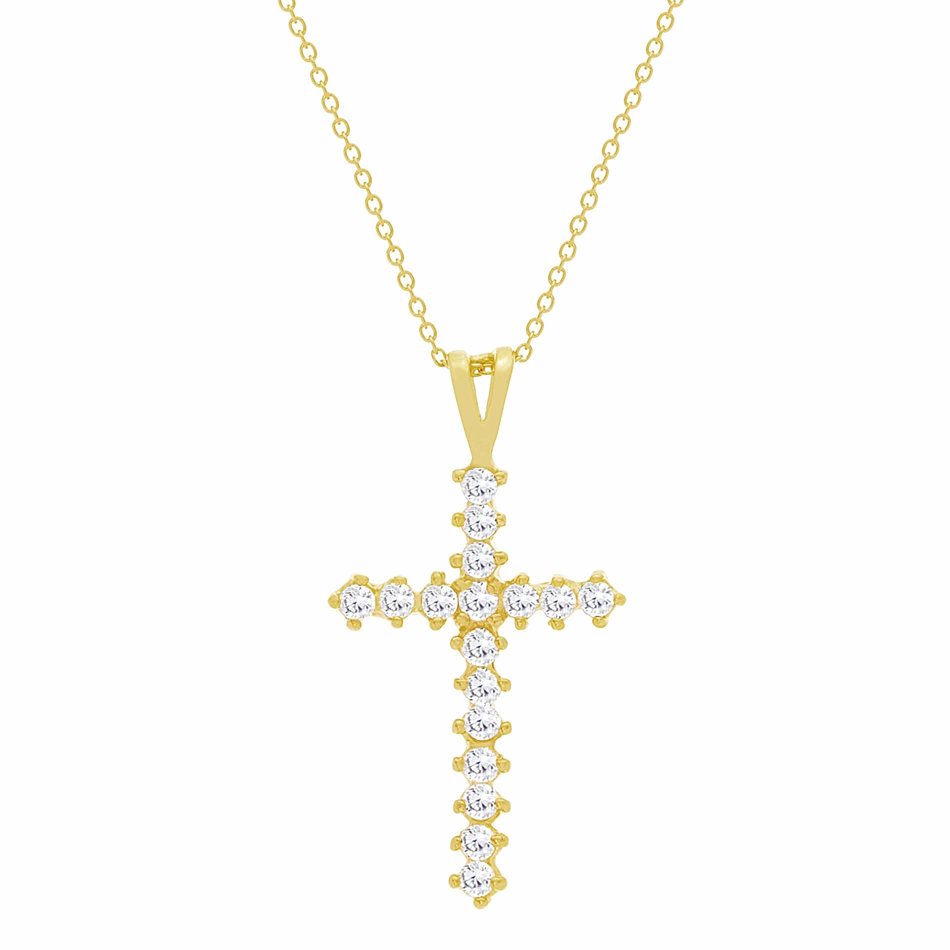 Cool Woman Beautiful Wear Sterling Silver Cubic Zirconia Big Cross Pendant Necklace