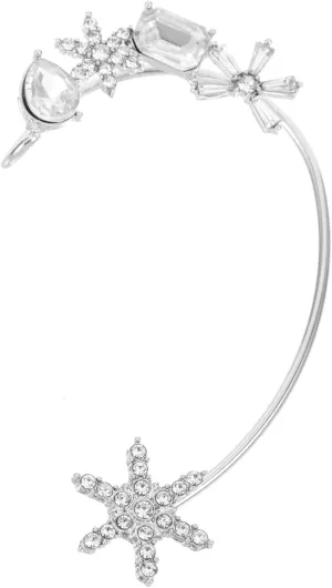 Fashionable Snowflake Ear Cuff Zircon Clip-on Earrings for Women Stylish Accessory