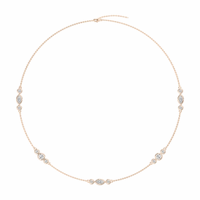 4 ctw Marquise and Round Lab Grown Diamond Trio Station Necklace - 18 Inches Superior Piece