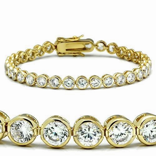 Enjoyable Composites Geometric Shapes 47202 - Gold Brass Bracelet with AAA Grade CZ  in Clear