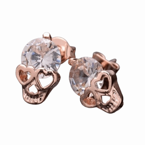 Regular Sight Spring Freshness Festive Decorations Cycolinks Rose Gold Skull Earrings