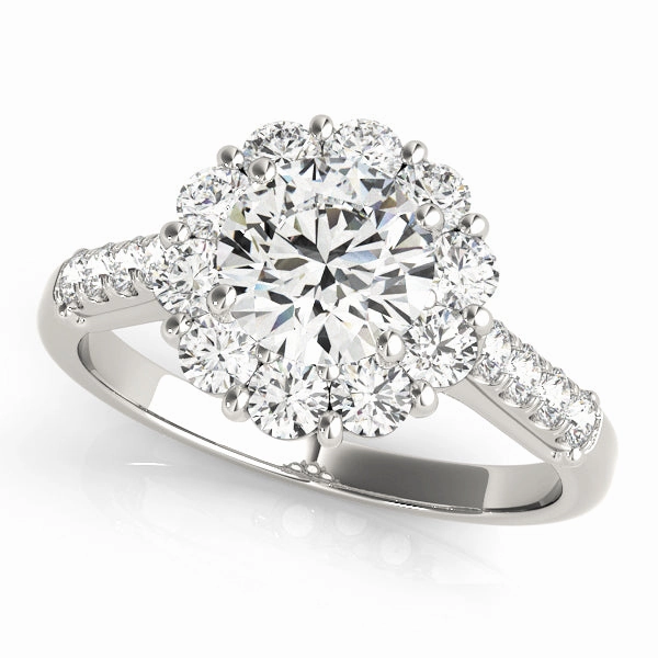 Fashion Forward Round Diamond Halo Engagement Ring