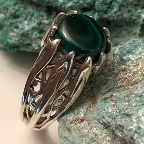 Non Stretch Eternal Decoration Malachite Ring