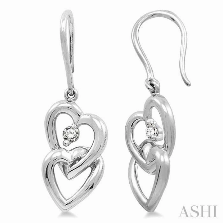 Exclusive Look 1/10 ctw Round Cut Diamond Earrings in 14K White Gold