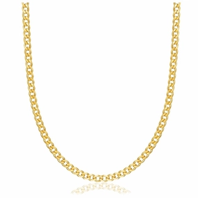 18K Gold Plated 5mm Cuban Link Necklace Attractive Jewelry Urban Trend