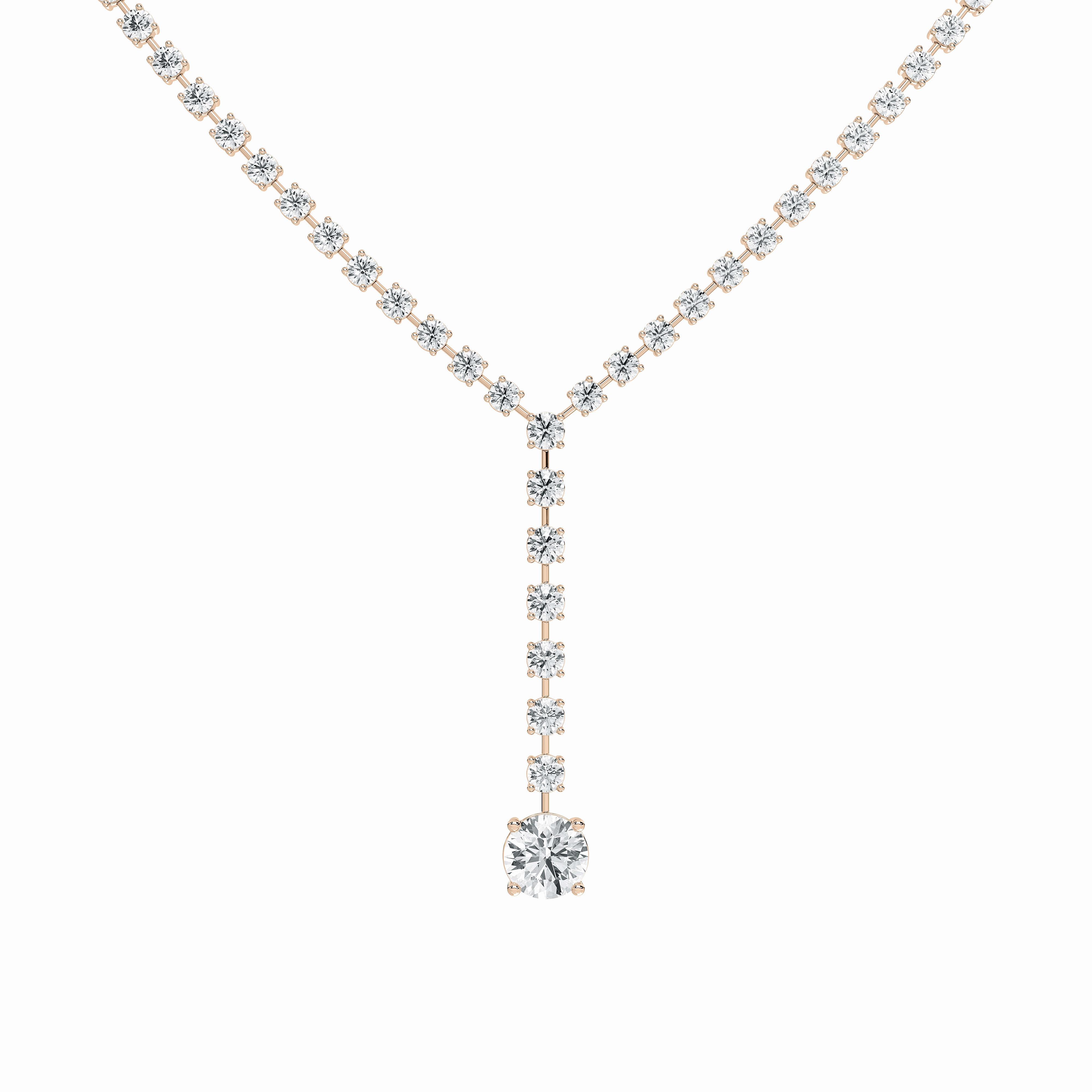 Custom Piece Simple Beauty 18 ?/? ctw Round Lab Grown Diamond Solitaire Drop Tennis Necklace - 18 Inches