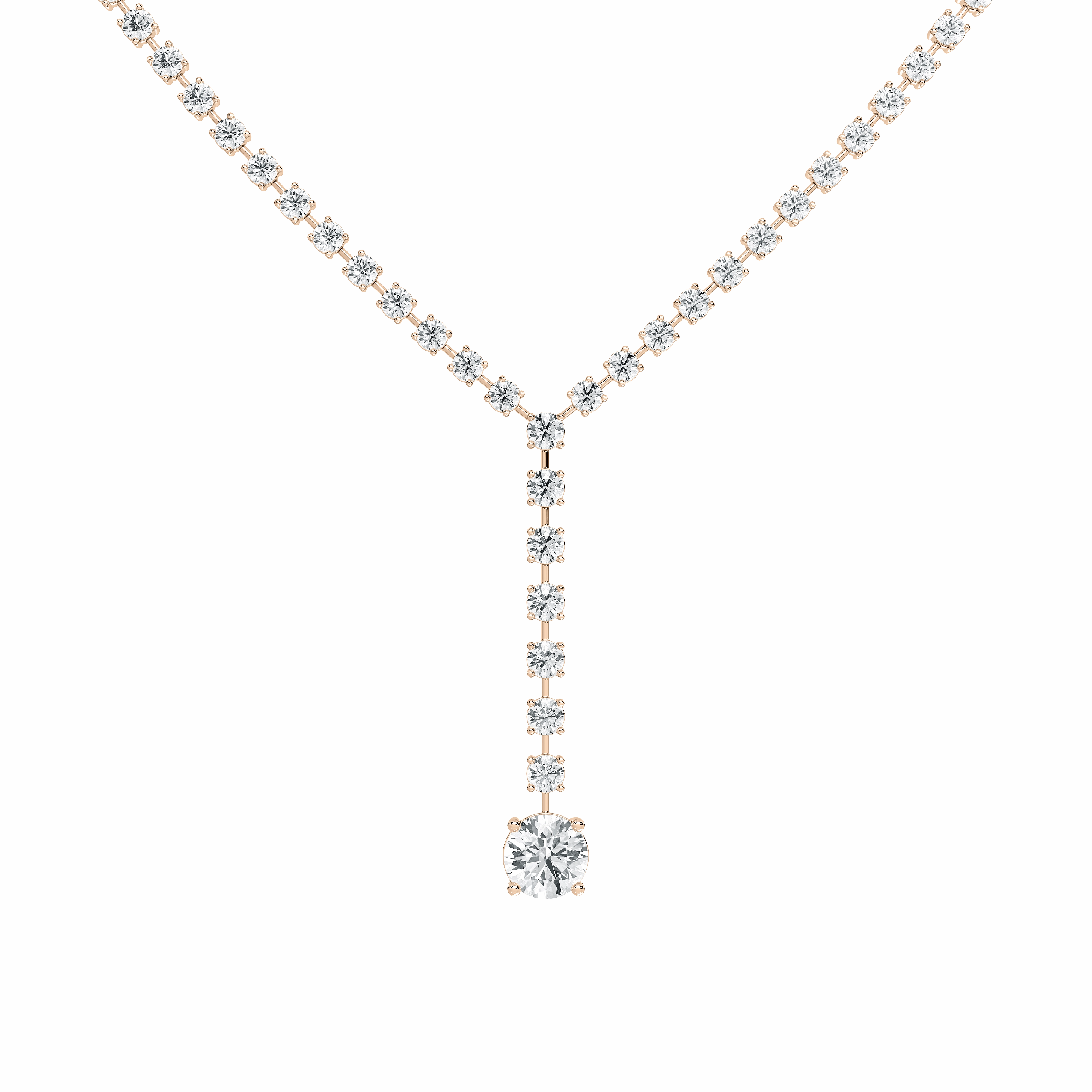 18 ?/? ctw Round Lab Grown Diamond Solitaire Drop Tennis Necklace - 18 Inches Budget-Friendly Piece
