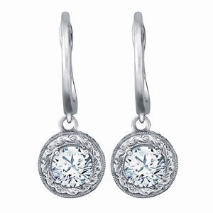 Polished Adornment Round Diamond 14K Gold Single Stud Earring