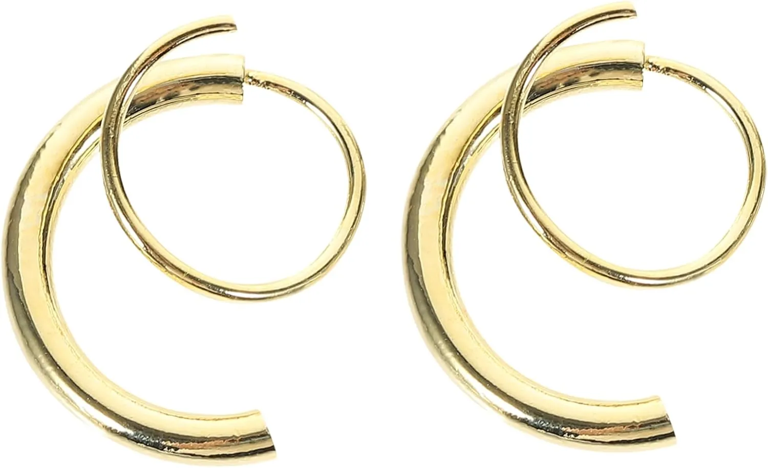 FRCOLOR 2pcs Spiral Twisting Earrings for Women Ear Climbers with Plated Fashionable Earring Easy to Wear Daily Accessory Unique Present Choice