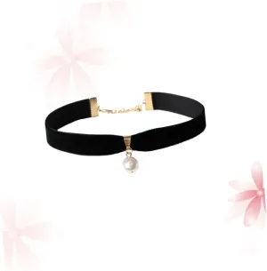 FRCOLOR Fashionable Black Pearl Choker Necklace for Women Birthdays Anniversaries and Special Occasions Suitable for Daily Wear Parties and Weddings