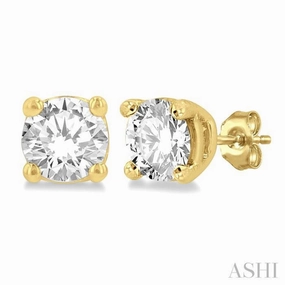 3/8 ctw Round Cut Diamond Stud Earring in 14K Yellow Gold Fresh Sparkle