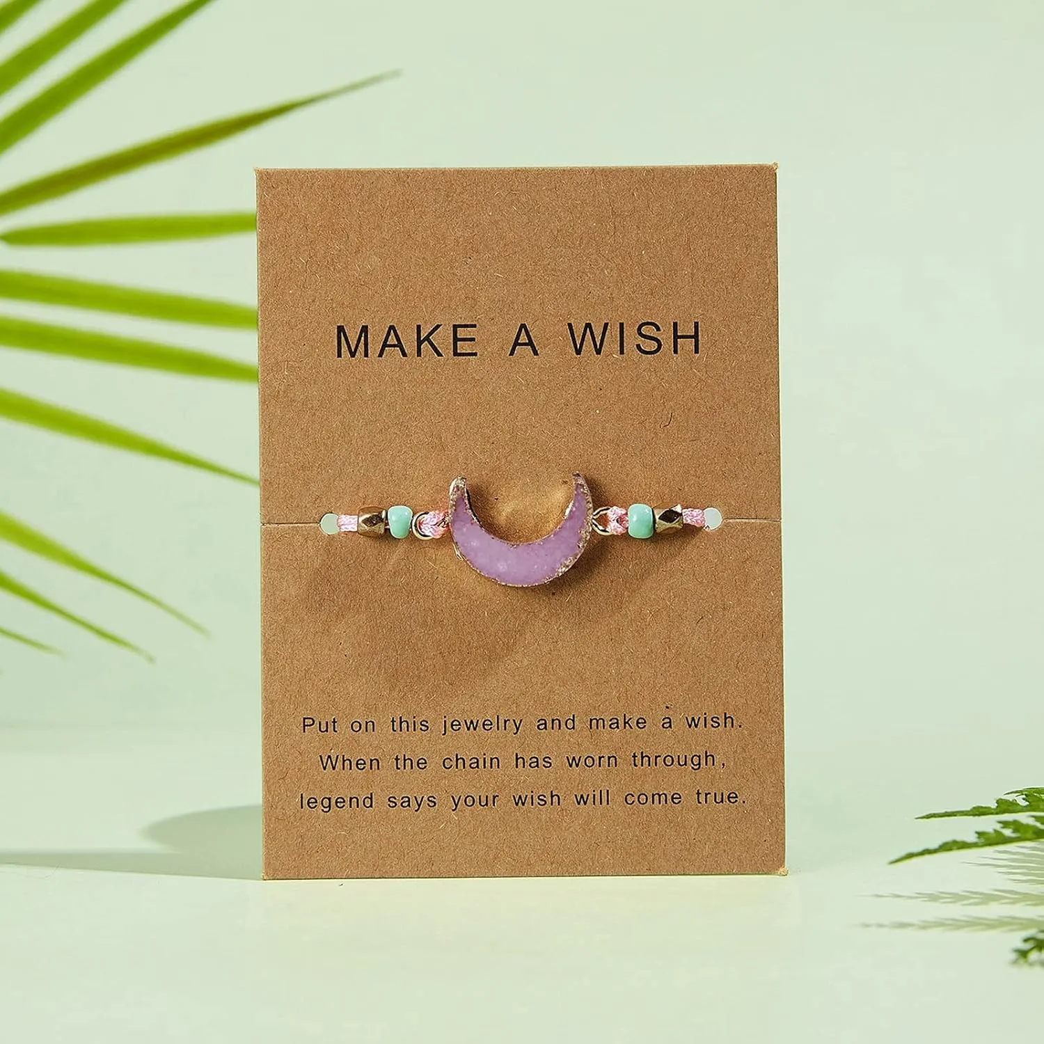 Friendship Braided Bracelet for Women,Adjustable Wrist Braided Rope Beaded Bracelet Resin Moon Sun Natural Stone Bracelets