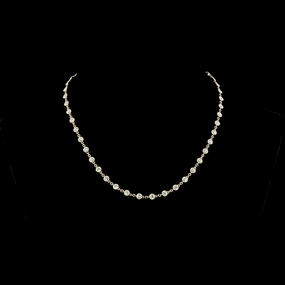 Holiday Style Party Jewelry 14K YELLOW GOLDStation Necklace