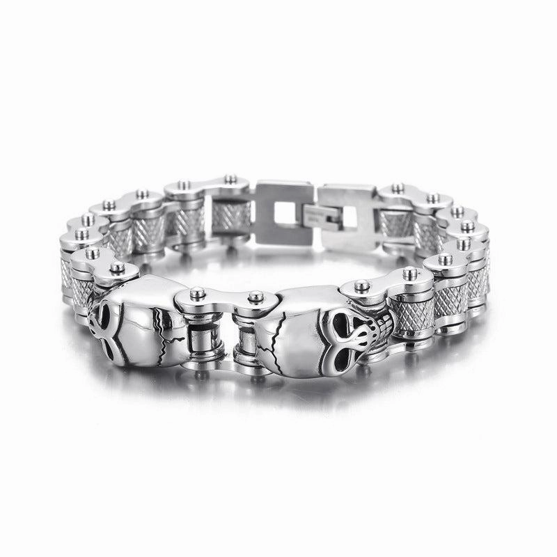 Unlimited Blends Cycolinks Titanium Steel Skull Bike Chain Bracelet mix and match