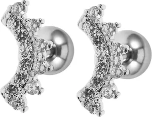 GALPADA Elegant Women's Earring Studs Zircon Inlaid Lightweight Ear Jewelry for Casual Formal Occasions