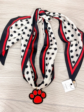 Game Day Black Polka Dot Paw Scarf Urban Adventure Urban Chic