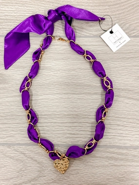 Game Day Hearts Purple Scarf Necklace Outdoor Gift