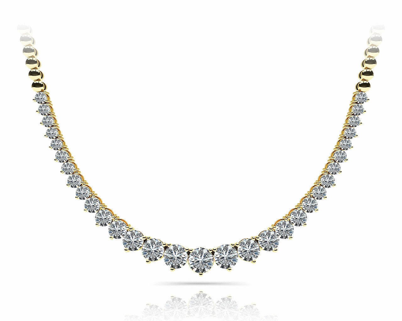 Round Diamond Multi-Stone Graduating Necklace Work Present Family Gift