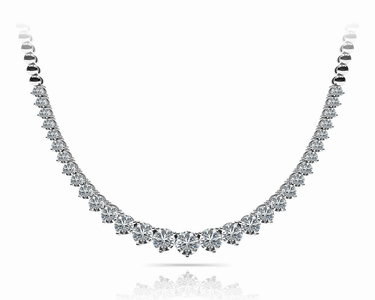 Round Diamond Multi-Stone Graduating Necklace Perfect Gift