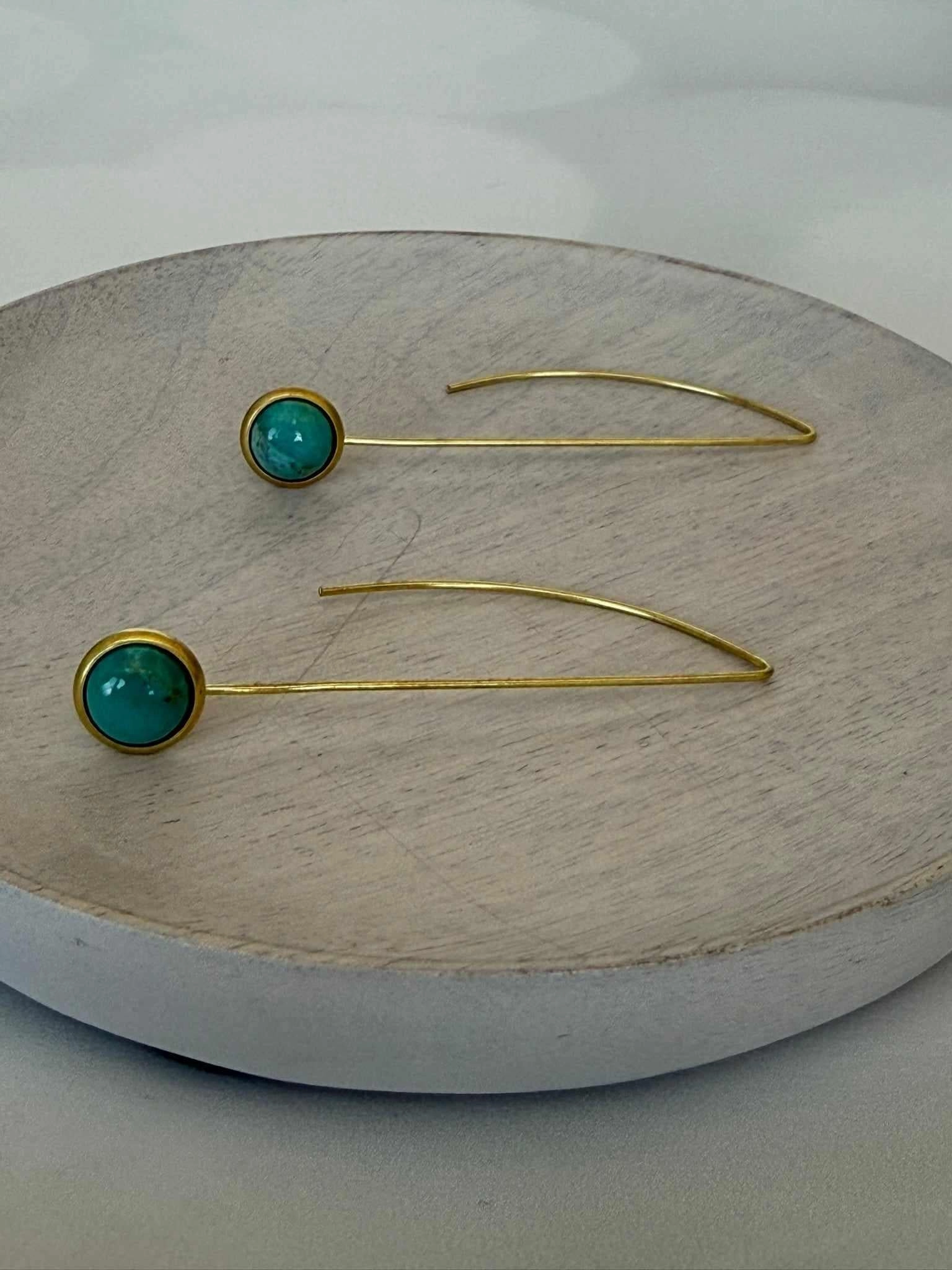 Iridescent Decoration Oval Adornment Anther Drops Turquoise