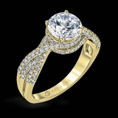 Classic Jewelry Formal Outfit ZR1155 Engagement Ring in 14k Gold with Diamonds