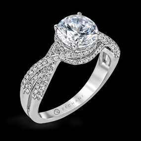 ZR1155 Engagement Ring in 14k Gold with Diamonds Custom Accessory